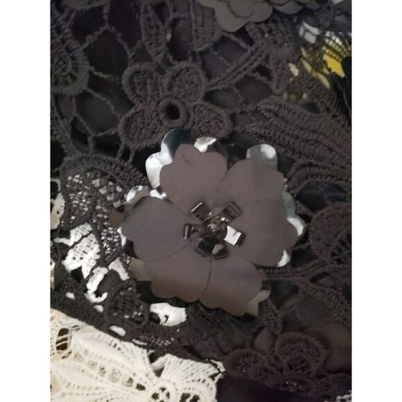 Talbot Runhof Lace Cocktail Dress Black White Embellishment Sz S Small (a - Picture 7 of 9